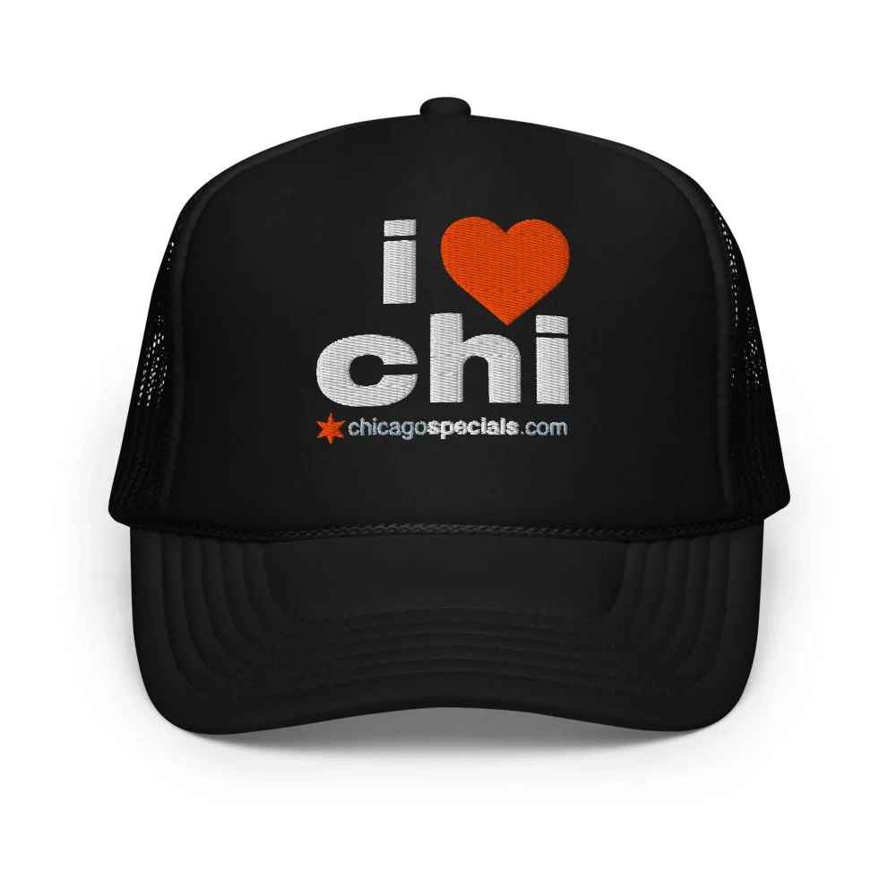 I Heart Chicago trucker hat, black