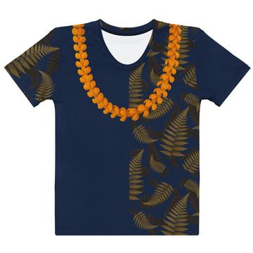 Puakenikeni & Island Ferns – Navy Tee