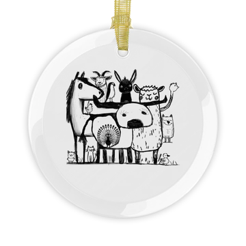 ChiefHeather Animals of Parkton Place Glass Ornament