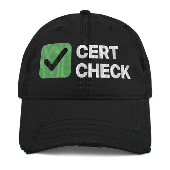 Cert Check Distressed Dad Hat, photo 1 of 4
