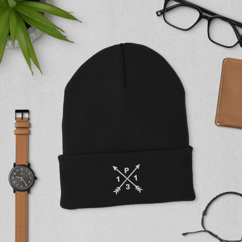Forest green knit cuffed beanie — Pack 131 merchandise preview