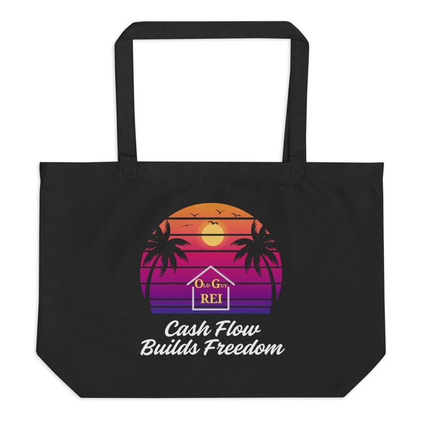 Cash Flow Builds Freedom — Premium Black Tote