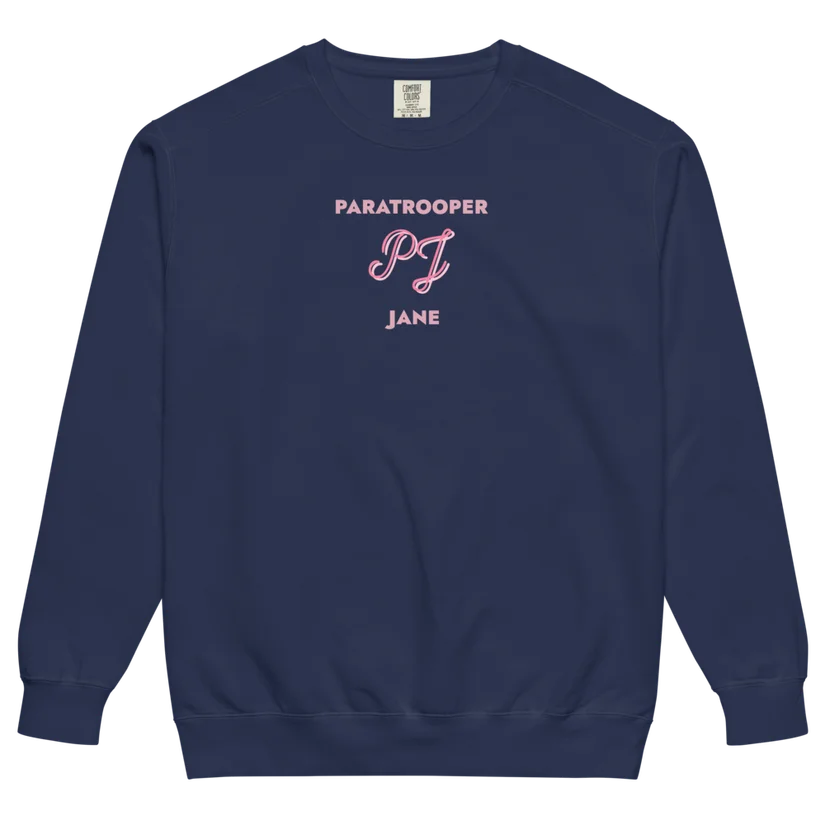 Signal Script Crewneck in True Navy