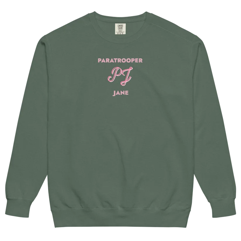 Signal Script Crewneck in Blue Spruce