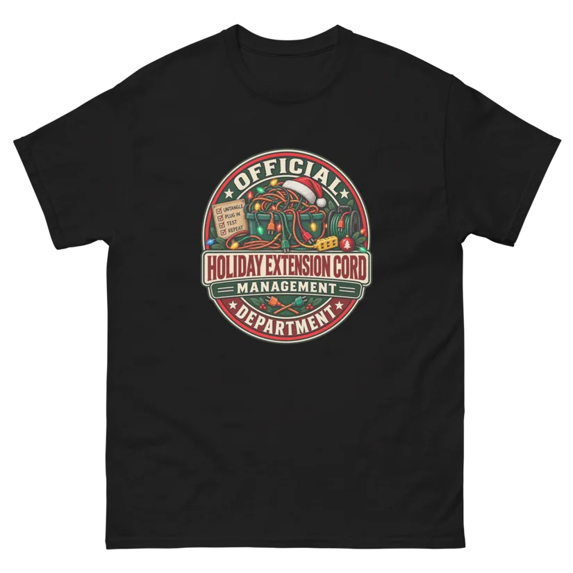 Holiday Extension Cord Management Shirt