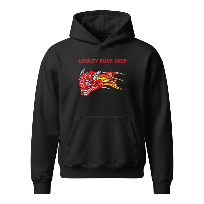 Black RDMC relaxed mid-weight hooded sweatshirt