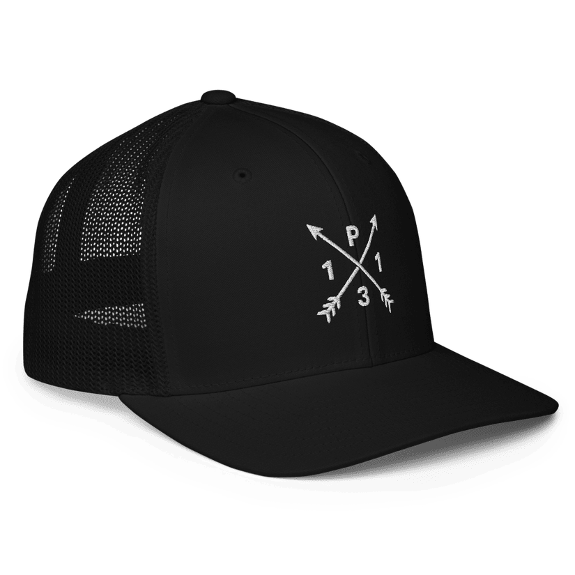 Navy and tan trucker cap — Pack 131 merchandise preview