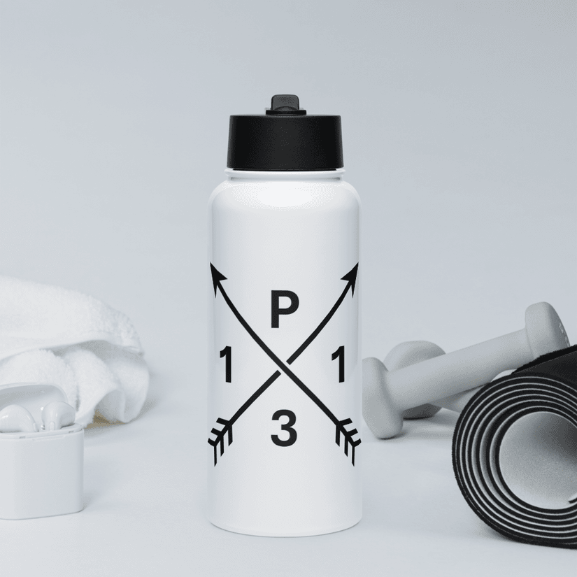 Stainless steel insulated water bottle with straw lid — Pack 131 merchandise preview