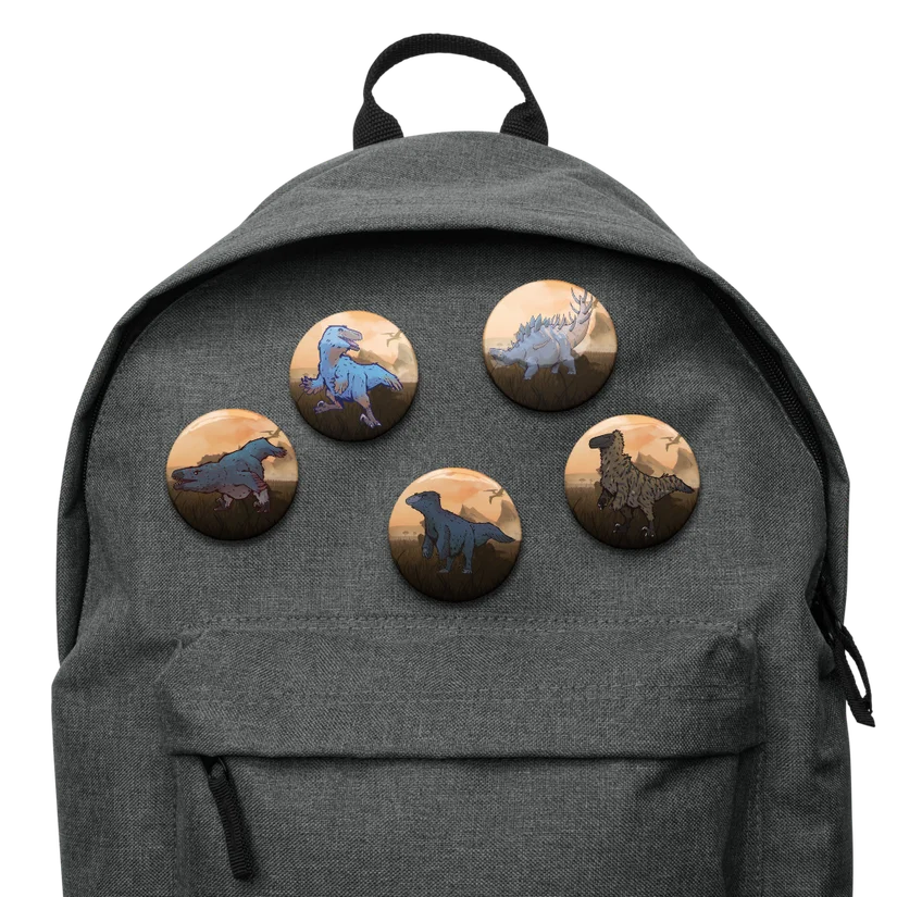 Flock of Raptors pin set