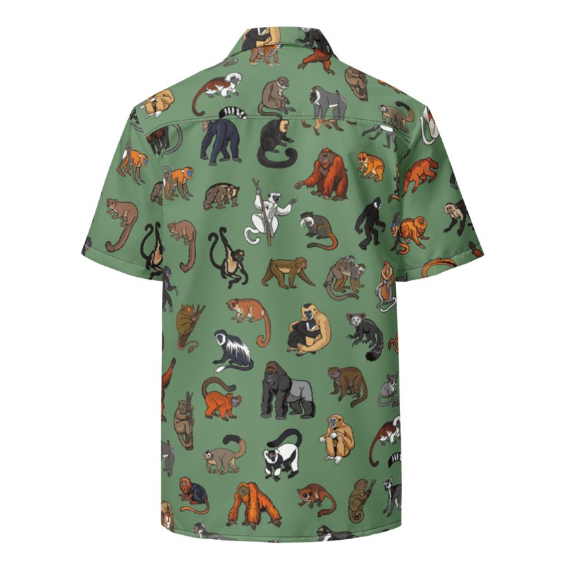 Primates unisex button shirt